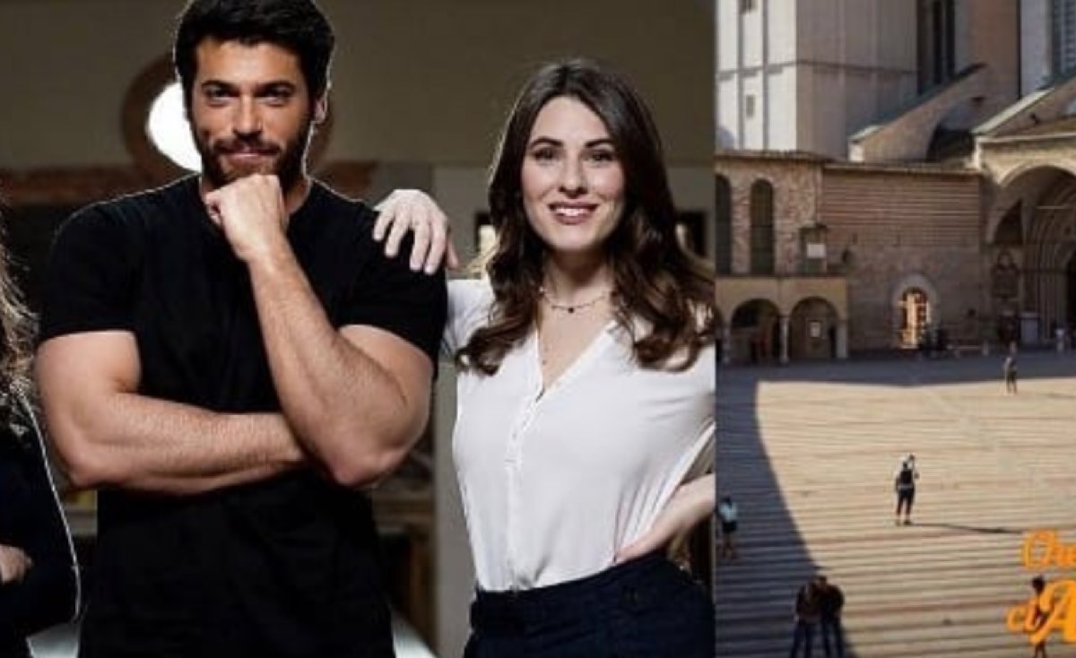 Can Yaman e Diana Del Bufalo sorridenti e in posa per i fan