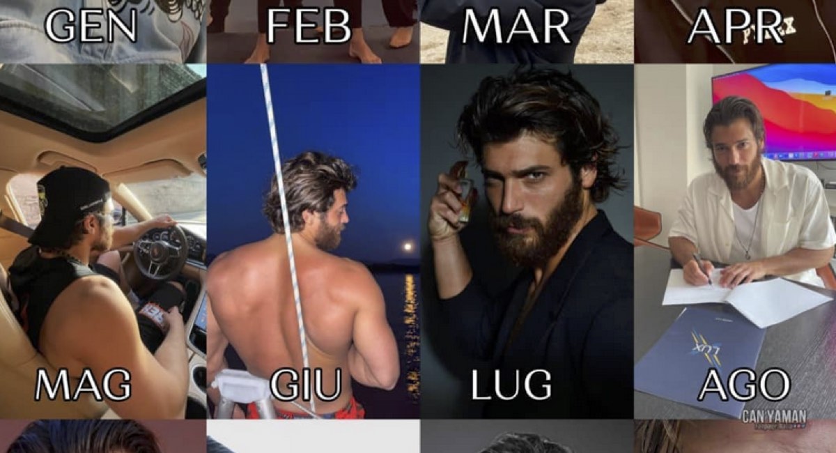 Can Yaman calendario le foto più belle dell'attore turco