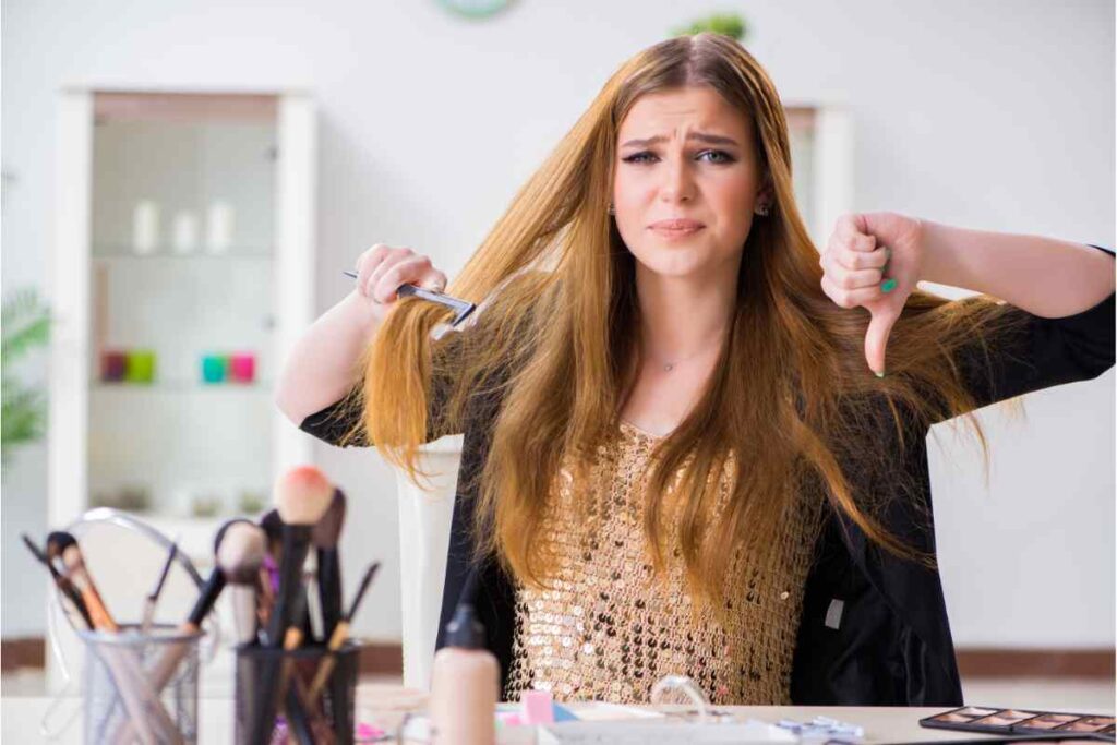 Donna capelli disordine